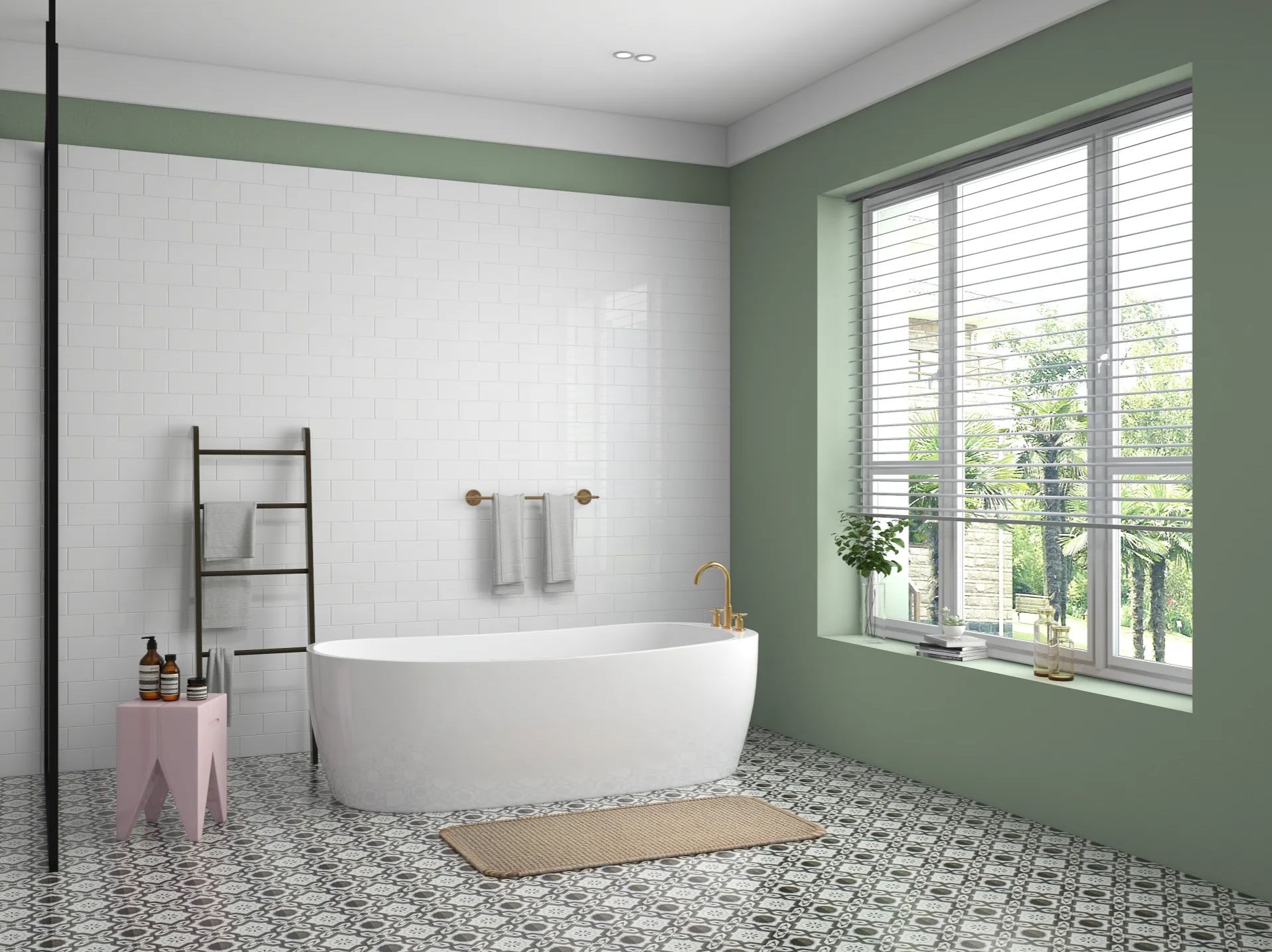 Modern Minimalist Green Bathroom: Fresh & Aesthetic Design